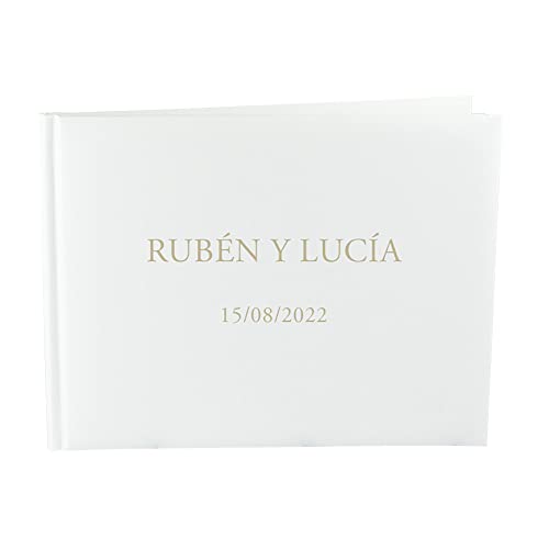 Libro de firmas para ocasiones especiales grabado con texto