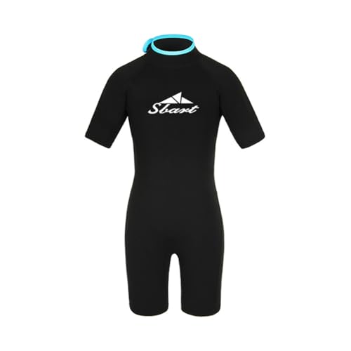 BIKMAN Kids Shorty Snorkeling Suit for Boys and Girls 2mm Neoprene Wetsuit Surfing and Diving Sports (1040black, Small)