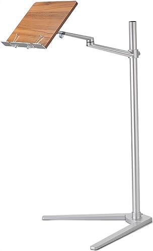 Adjustable Floor Lectern Stand for Book Reading, V-Shaped Aluminum Alloy Base, Compatible with Textbooks, Music Books, Tablets, and Cook Recipes,