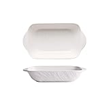 Plats à lasagnes Bol de cuisson rectangulaire à Double oreille, assiette, four, ustensiles micro-ondes, poêle en céramique, riz cuit au fromage Pour la cuisson des gâteaux(Blanc)