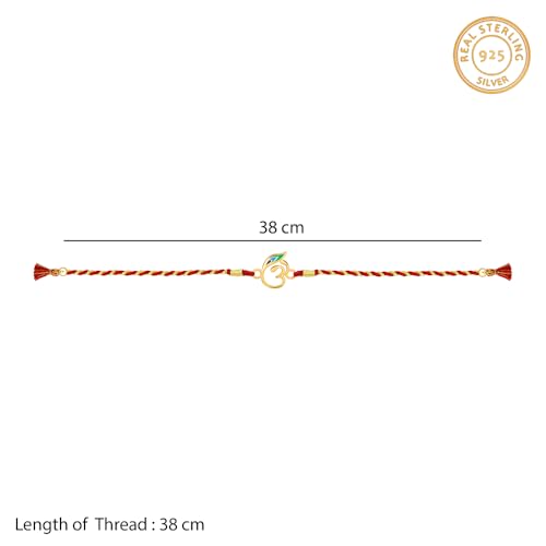 Image of GIVA 925 Silver Golden Divya Om Rakhi| Raksha Bandhan Rakhi for Men | Gift for Men & Boys | With Certificate of Authenticity and 925 Stamp