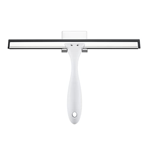 Image of AmazerBath Squeegee for Shower Glass Doors - All-Purpose Squeegee with Hook for Windows, Mirrors, Tiles and Car Glass, 10 Inches