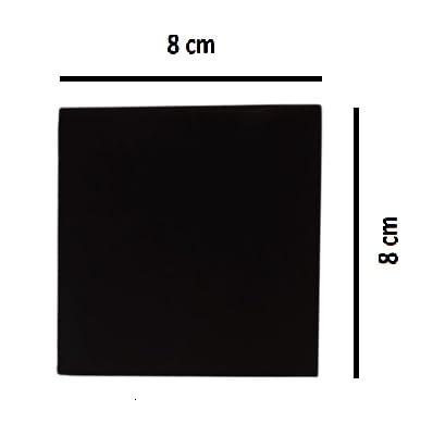 Image of 8 x 8 cm Ceramic Black Colour Wall Tile - Pack of 4