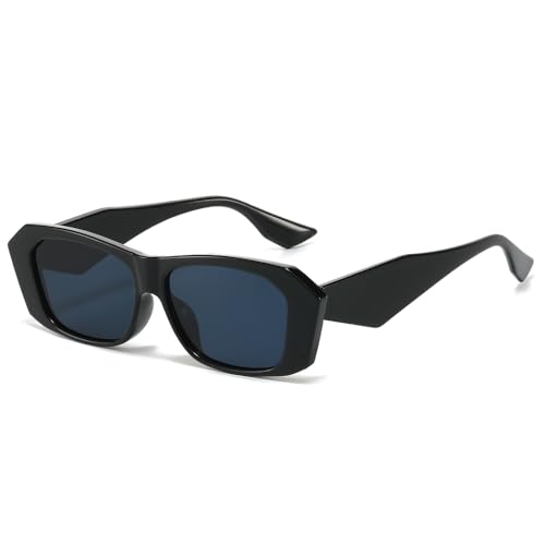 Trendy Rectangle Sunglasses Uv400 Protection for Women Men Shades