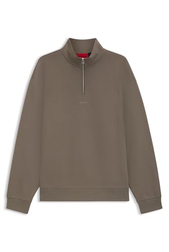 Sweat relaxed fit HUGO Durty homme coton molleton pull col zippé confortable