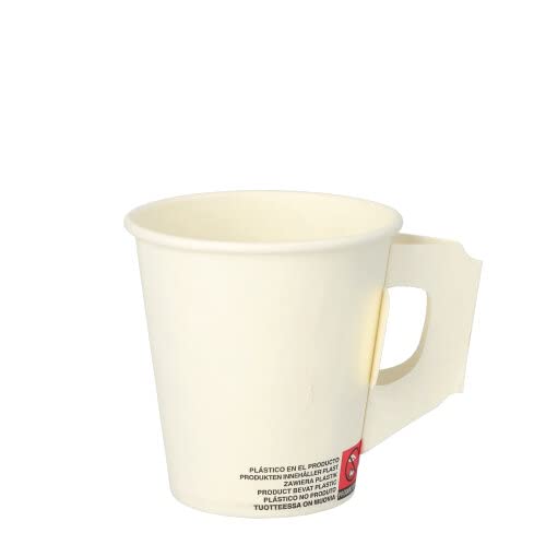 PAPSTAR 2000 bicchieri di carta con manico, 0,18 l, Ø 7,3 cm, 7,8 cm, bianco