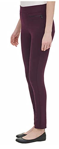 DKNY Ladies Pull-on Ponte Pant - Large Sizes - Black Gray Purple (XX-Large, Merlot)3