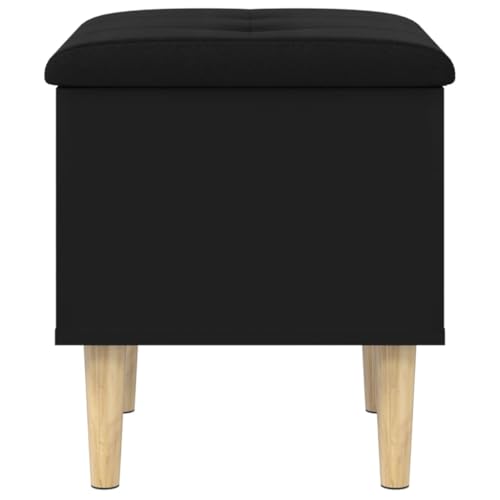 Banc de rangement noir compact en bois pour optimiser les petits espaces