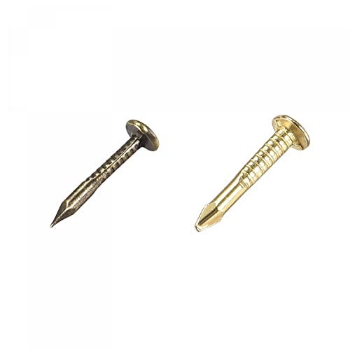 uxcell 500pcs 300pcs Small Tiny Nails 1x10mm Bronze Tone Brass Tone
