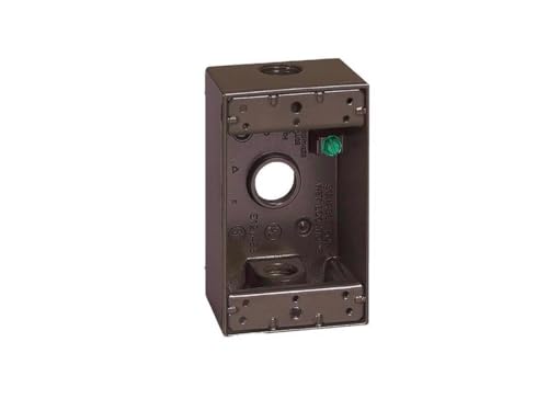 Sigma Engineered Solutions 14250BR 1/2-Inch 3 Hole 1-Gang Weatherproof Box, Bronze
