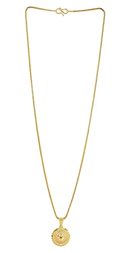 Handicraft Kottage 1gm 22Ct Gold Plated chain with Pendant | latest & Stylish Celebrity Inspired Chain/Necklace/Jewellery Set/Fashion jewellery for Men, Women Boys Girls