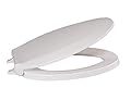 Centoco Elongated Toilet Seat, Closed Front with Cover, Light Duty Commercial or Residential, Plastic Hinge and Seat, Made in the USA, 800TM-001, White