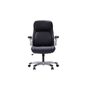 Nouhaus +Posture Ergonomic PU Leather Office Chair. Click5 Lumbar Support with FlipAdjust Armrests. Modern Executive Chair and Computer Desk Chair (Black)