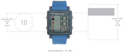 Image of SF Digital Grey Square Dial Men's Casual Watch-NL77043PP04A