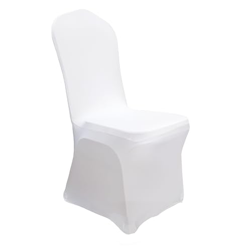 iEventStar Stretch Spandex Dining Chair Cover Covers Slicovers for Wedding Banquet Dining Room (White)