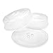Plato microondas universal con 2 tapas microondas para calentar alimentos, Plato microondas 24,5 cm con 2 tapas microondas, Plato para microondas de cristal con tapaderas microondas de 24 cm y 27 cm.
