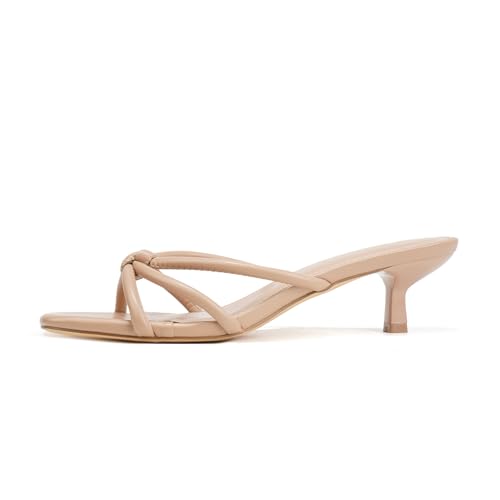 XHYUS Women's Spaghetti Strap Square Open Toe Kitten Heel Mule Sandals by XHYUS - Used condition - Image 4