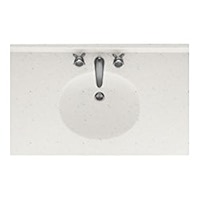 Swan Ellipse Solid Surface Vanity Top - 37x19 Inch Single Bowl, Bisque Color | Made In USA, Lifetime Warranty