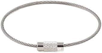 YUIPNATC Wire Keychain Cable, 1/3/5Pcs Keychain Tag Rope Stainless Steel Wire Cable Loop Screw Lock Gadget up Circle Hanging Tool(2.0x200mm,3Pcs)