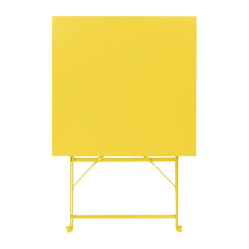 Table carrée Bolero Perth jaune doux à plateau style pavé résistant de 60 mm