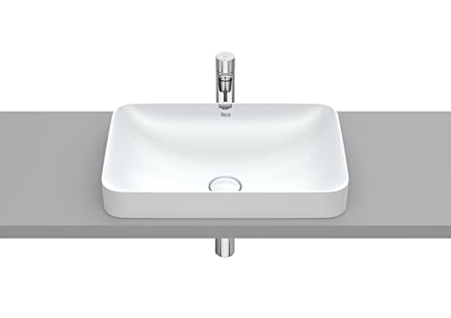 Roca,INSPIRA,SQUARE - Lavabo de FINECERAMIC® de encimera,PERL,550mm x 370mm x 75mm,A327534630