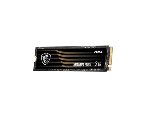 Image of MSI SPATIUM M480 PCIe 4.0 NVMe M.2 2TB Internal SSD PCIe Gen4 NVMe 1.4 3D NAND 1400 TBW (SPATIUM M480 PCIe 4.0 NVMe M.2 2TB)
