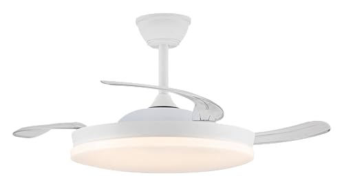 wonderlamp Ventilador de techo con aspas retráctiles y luz LED 45W Verno M Eco CCT Dim