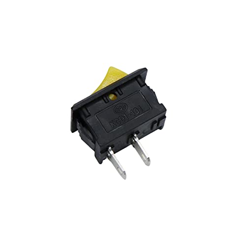 Image of Electronic spices Small Mini Boat Snap-in 2-Pin Plastic On /Off Rocker Switch Button (100psc) (YELLOW)