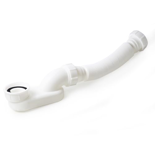 Low Profile 1 1/2" P Trap Flexible Bathtub & Shower Drain Pipe