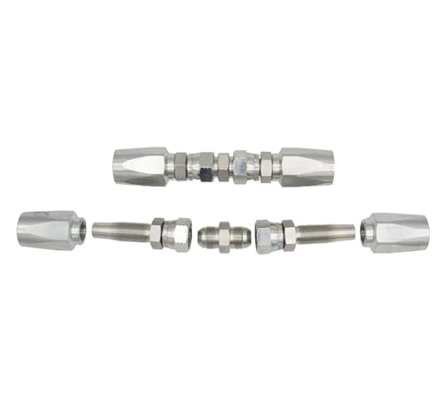 Image of Mytee Products 2Pcs Hydraulic Hose Field Repair Kits 1 /2 inch Steel Female JIC w /Adapter - Reusable Hydraulic Fittings for Wire Hydraulic Hose Compatible w / R2, R16, R17, R19-1 /2 inch Inner Diameter