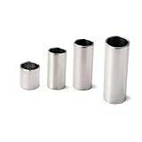 Abaodam Glissoir Guitare Acier Inoxydable Chromé pour Cordes Métal Slide Basse Blues Aco...