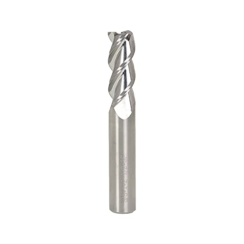 Image of findmall 5Pcs 3 /8 Inch Helix Carbide End Mill 3 Flute 1 Inch Length of Cut Fit for Aluminum Cut Non-Ferrous Metal Upcut CNC Spiral Router Bit