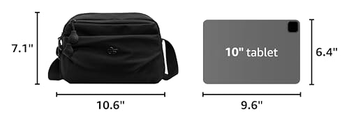 Image of Eslcorri Lightweight Nylon Crossbody Bag for Women, 3 Pocket Casual Shoulder Purse with Adjustable Strap for Travel Daily Use | Well-organized
