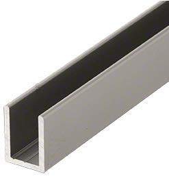 Crl Satin Nickel Frameless Shower Door Aluminum Deep U-Channel For 3/8" Thick Glass - 95 In Long #TOP1
