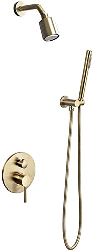 Système de douche effet de pluie en or brossé laiton luxe