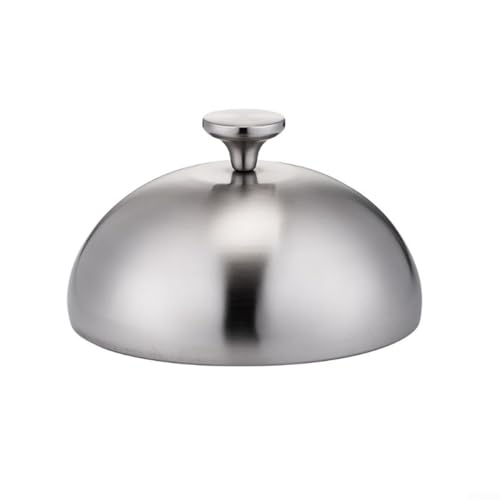 Honseadek Cubierta de metal para bistec, tapa de cocina de acero inoxidable para interiores y exteriores, protector de parrilla de barbacoa para fiestas, protector compacto de placa de cocina (20 cm)