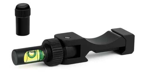 Gotical Anti-Cant Bubble Level, Compact Optics Swivel Scope Anti-Cant Indicator Device Fold Away Bubble Scope Level for Picatinny Rail Base Mounted Aluminum Type III Hard Anodized Finish Black
