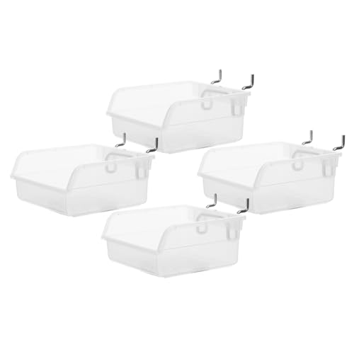 JECOMPRIS 4pièces Boîtes De Rangement Pegboard Bacs Perforés Robustes pour Garage Organiseur Mural Utilitaire Facile à Installer Capacité Solide Compatible Panneaux Standards Transparent