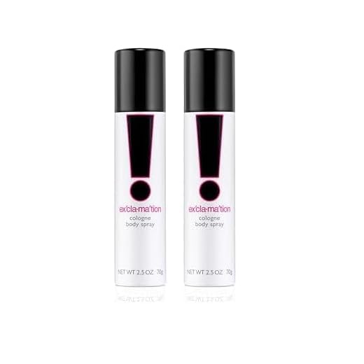 Exclamation Cologne Spray, Vegan Formula, Body Spray, Floral Scent, Spicy Kick, 2.5 Fl Oz (Pack of 2)