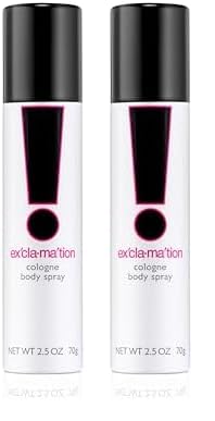 Exclamation Cologne Spray, Vegan Formula, Body Spray, Floral Scent, Spicy Kick, 2.5 Fl Oz (Pack of 2)