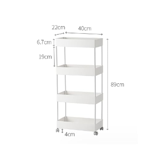 Étagère de rangement mobile multicouche à roulettes pour petits espaces - 3