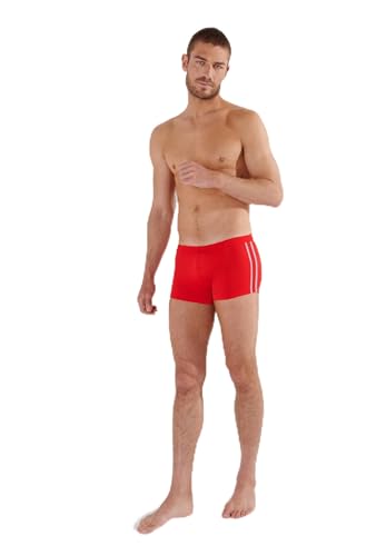 HOM Herren Badehose Nautical Cup Swim Trunks, Rot gestreiftes Band, 48