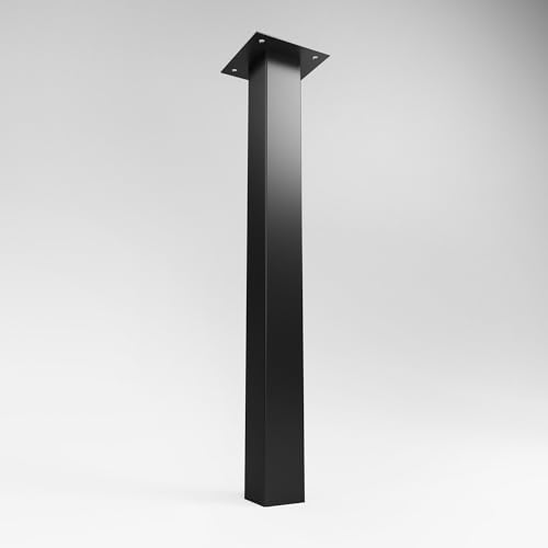 CM Furniture 4X Pied de Table Noir Hauteur: 72 cm Profil Carré 60x60 mm Acier en Poudre, Pieds de Bureau pour Table à Manger Cuisine et Plan de Travail Modern Loft Style Capacité de Charge 400 kg - 5