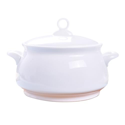 XYUERU Soupière en céramique avec Couvercle, Bols de Service en Porcelaine avec Doubles poignées, Grande capacité for Les fêtes à la Maison, Les Repas de Famille, Les dîners