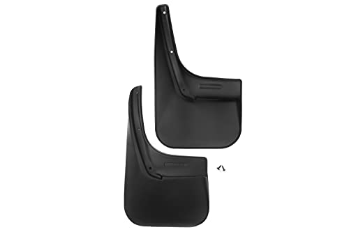 Image of FROSCH Car Rubber Mudflaps Rear Renault-Dacia Logan, 2004, 2010-> (Installation with Fender Guard) with Fastener & Mounting Screws