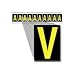 Brady 7890-V, 78932 1.5" x 0.875" Vinyl 7890 Letter Label w/Legend: V, Yellow on Black, 50 Cards