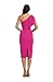 Dress the Population Women's Tiffany Asymmetrical Bow Neckline Bodycon MIDI Dress, Bright Fuchsia, Large
