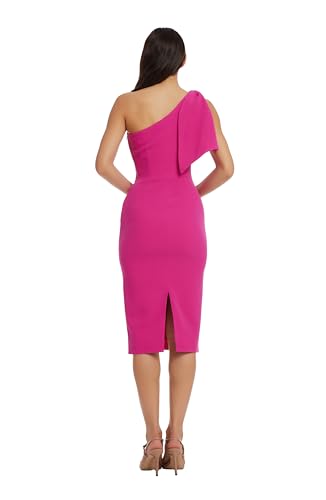 Image of Dress the Population Womens Tiffany One Shoulder Bow Detail Midi Sheath Dress