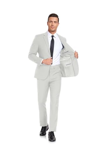 Mens Suit 2 Piece Prom Tuxedo Ivory Wedding Suit for Men 2 Buttons Dress Blazer Pant Set Homecoming Suit M3