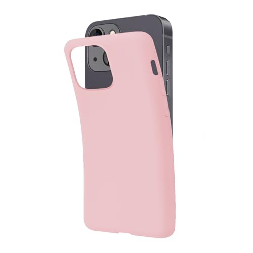 SBS Coque de Protection pour iPhone 14 - Rose Poudre Pantone 698C - Souple et Flexible - Résistante aux Rayures - Fine et Confortable - avec Poche -...